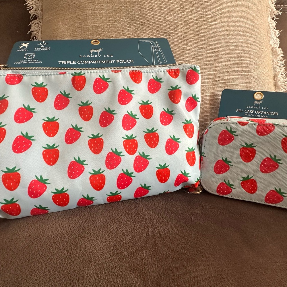 Daisy Lee Strawberry Print Pouch Set